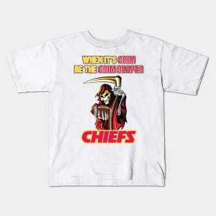 When it's grim, be the Grim Reaper - Patrick Mahomes - KC Chiefs Kids T-Shirt